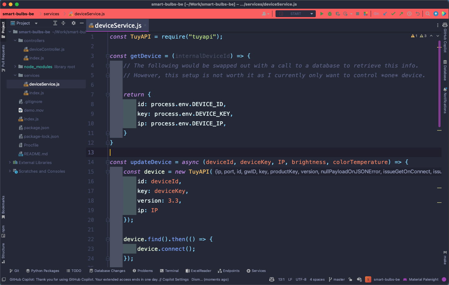 A screenshot of a Goland project with a red title bar.