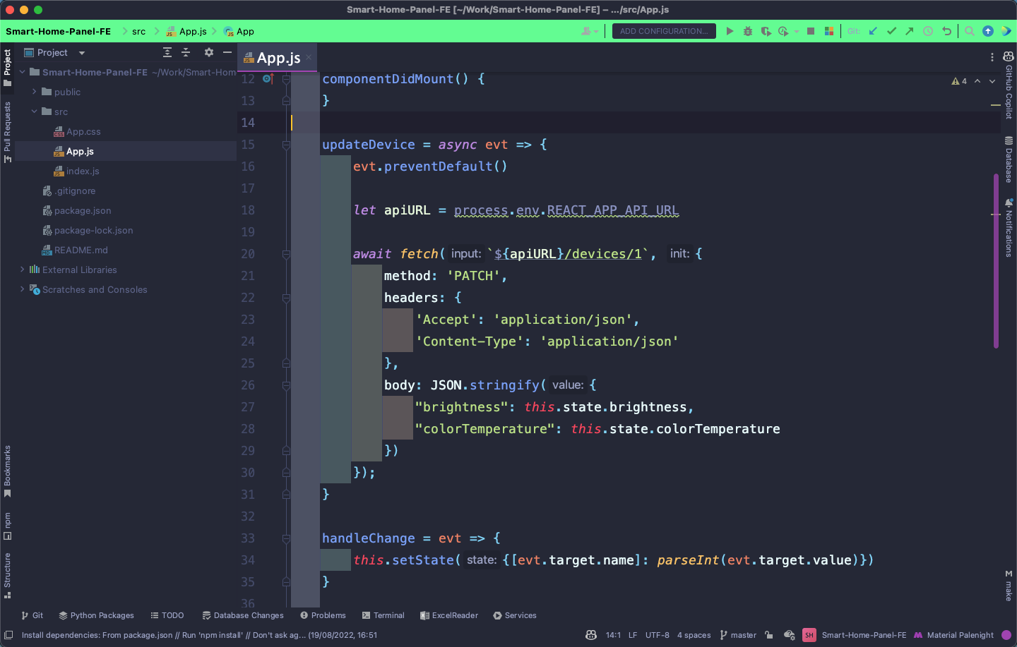 A screenshot of a Goland project with a green title bar.